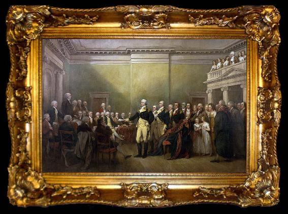 framed  John Trumbull General George Washington Resigning his Commission, ta009-2